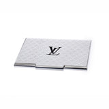 LOUIS VUITTON Louis Vuitton Portcartic Calteis Silver M65227 Ladies Metal Card Case AB Rank Used Ginzo