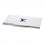 LOUIS VUITTON Louis Vuitton Portcartic Calteis Silver M65227 Ladies Metal Card Case AB Rank Used Ginzo