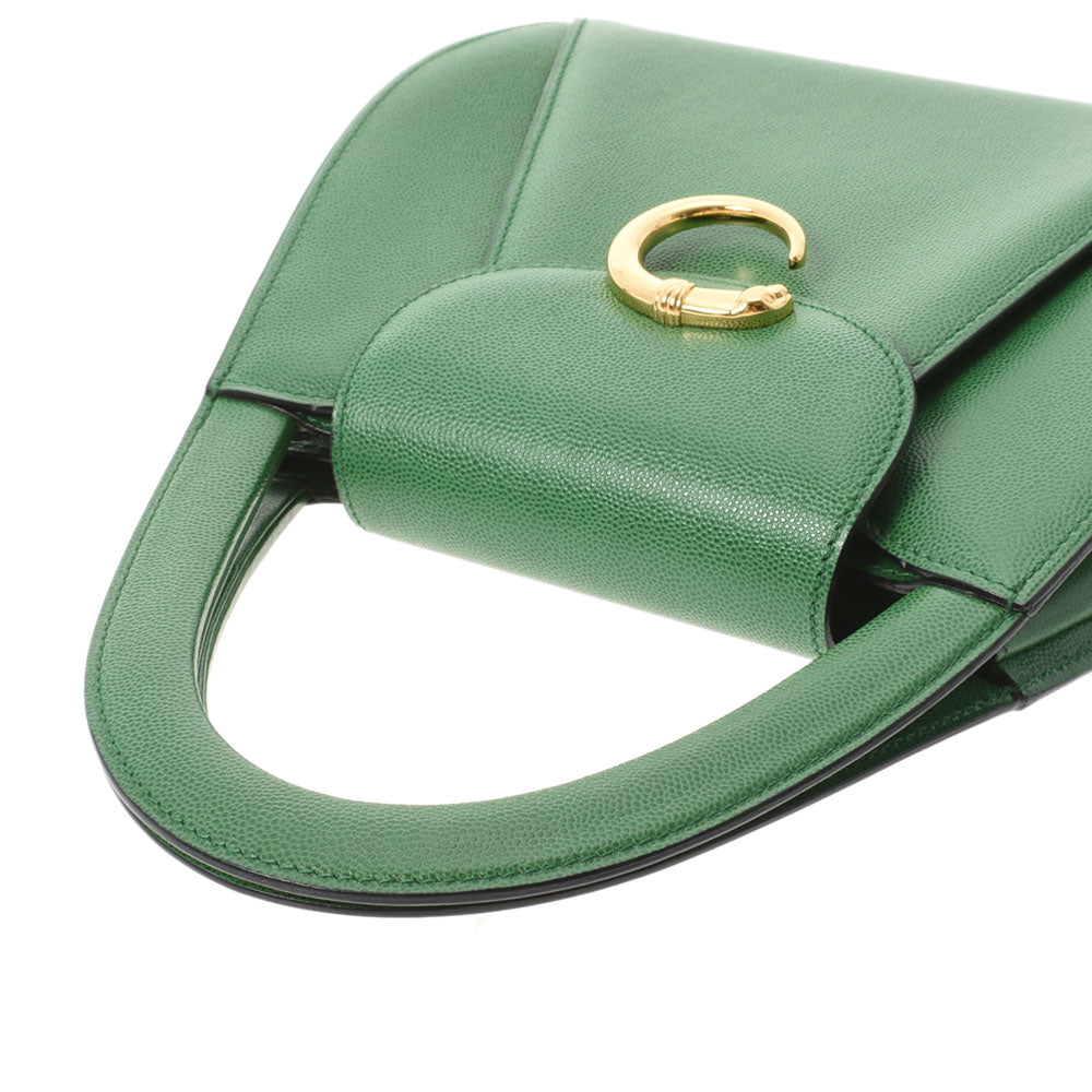 カルティエパンサー グリーン レディース レザー ハンドバッグ CARTIER 