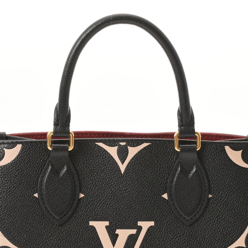 LOUIS VUITTON Louis Vuitton Monogram Amplant On the Go PM Noir/Beige M45659 Ladies Leather Handbag B Rank used Ginzo