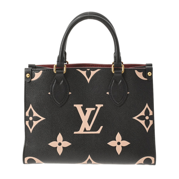 LOUIS VUITTON Louis Vuitton Monogram Amplant On the Go PM Noir/Beige M45659 Ladies Leather Handbag B Rank used Ginzo