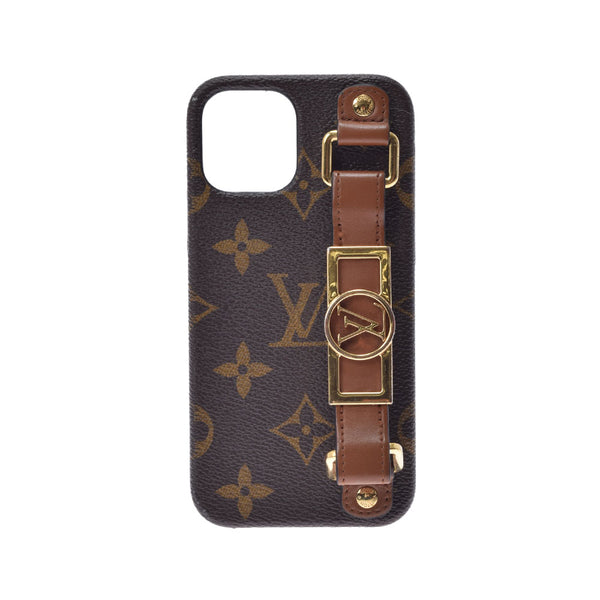 路易威顿路易·维顿（Louis Vuitton）路易威登（Louis Vuitton）会标iPhone iPhone bumpard精细12/12Pro智能手机盒棕色M80330女用式会标帆布帆布品牌配件B等级二手Ginzo