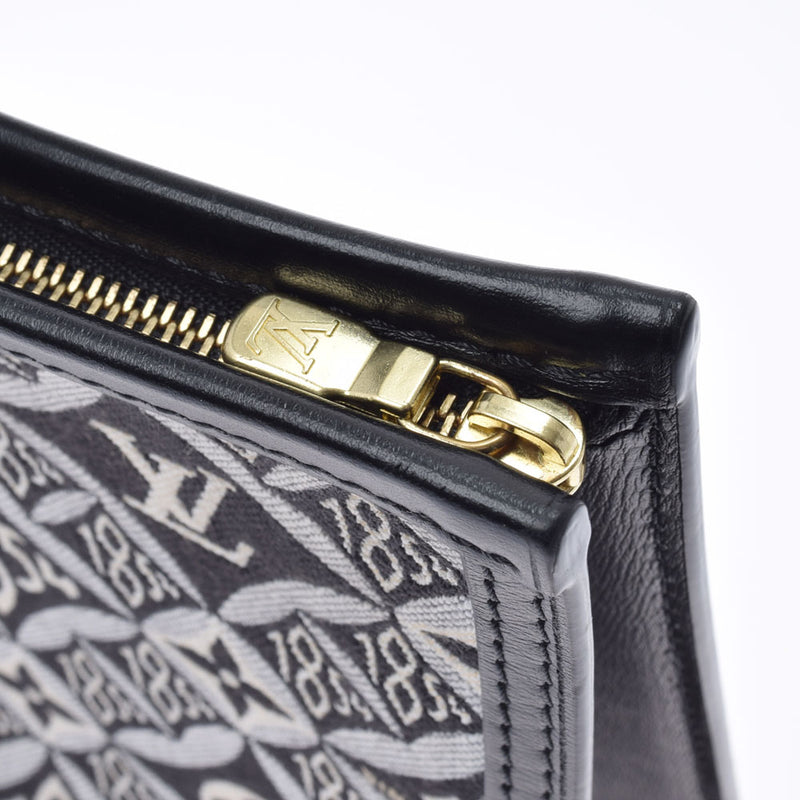 LOUIS VUITTON Louis Vuitton Monogram Jacquard Posh Teware Black M80074 Men's Canvas Leather Clutch Bag A Rank used Ginzo