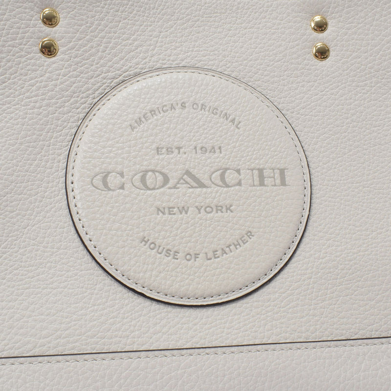 COACH Coach Demp Sea Carriol 2WAY Beige/White Gold Bracket Ladies Leather Handbag A Rank used Ginzo