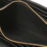 圣劳伦特圣劳伦特紧固件黑色金色支架中性皮革长钱包ab级使用ginzo