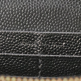 SAINT LAURENT Saint Laurent Fastener Black Gold Bracket Unisex Leather Long Wallet AB Rank used Ginzo