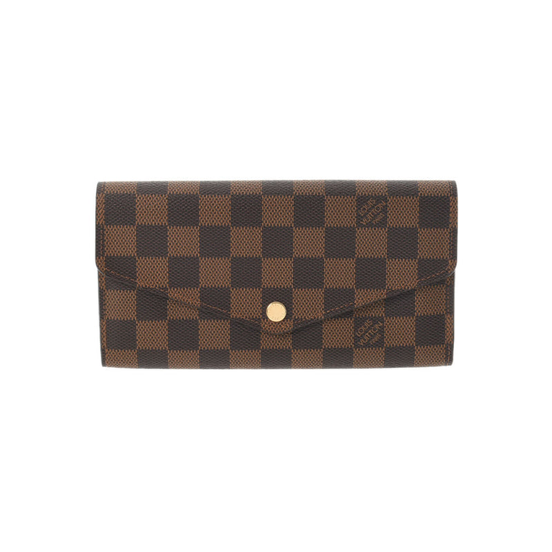 LOUIS VUITTON ルイヴィトン ダミエ ポルトフォイユ サラ エンベロップ ブラウン N63209 ユニセックス ダミエキャンバス 長財布 Aランク 中古 銀蔵