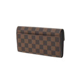 LOUIS VUITTON ルイヴィトン ダミエ ポルトフォイユ サラ エンベロップ ブラウン N63209 ユニセックス ダミエキャンバス 長財布 Aランク 中古 銀蔵