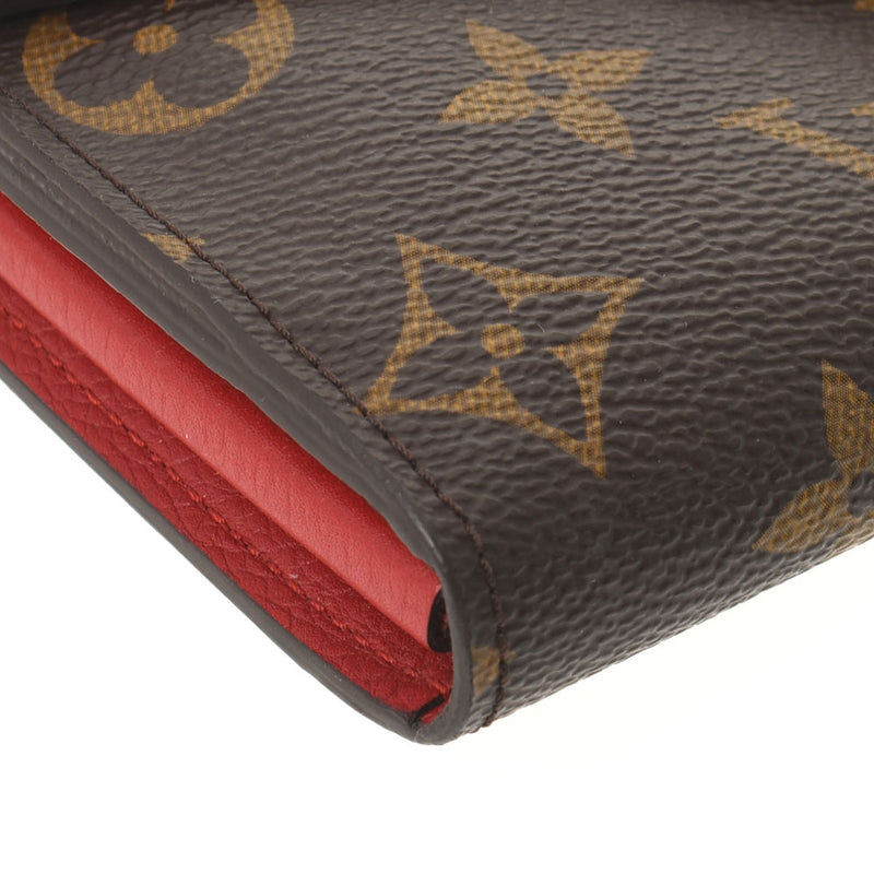 LOUIS VUITTON Louis Vuitton Monogram Portofoille Pallas Three Slose (Red) M58414 Ladies Monogram Canvas Leather Long Wallet A Rank Used Ginzo