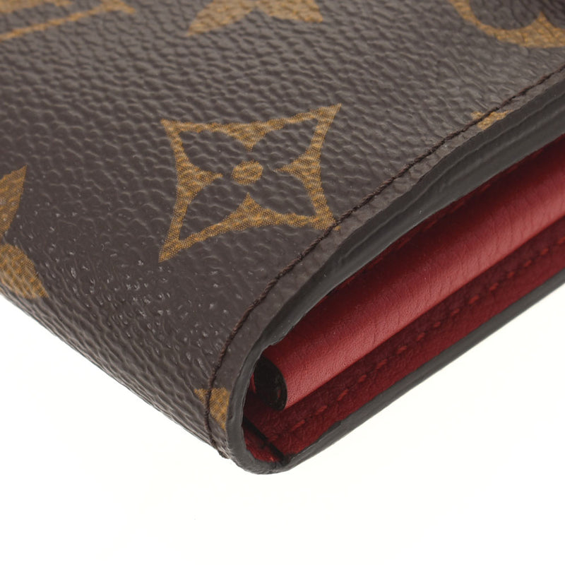 LOUIS VUITTON Louis Vuitton Monogram Portofoille Pallas Three Slose (Red) M58414 Ladies Monogram Canvas Leather Long Wallet A Rank Used Ginzo