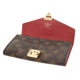 LOUIS VUITTON Louis Vuitton Monogram Portofoille Pallas Three Slose (Red) M58414 Ladies Monogram Canvas Leather Long Wallet A Rank Used Ginzo