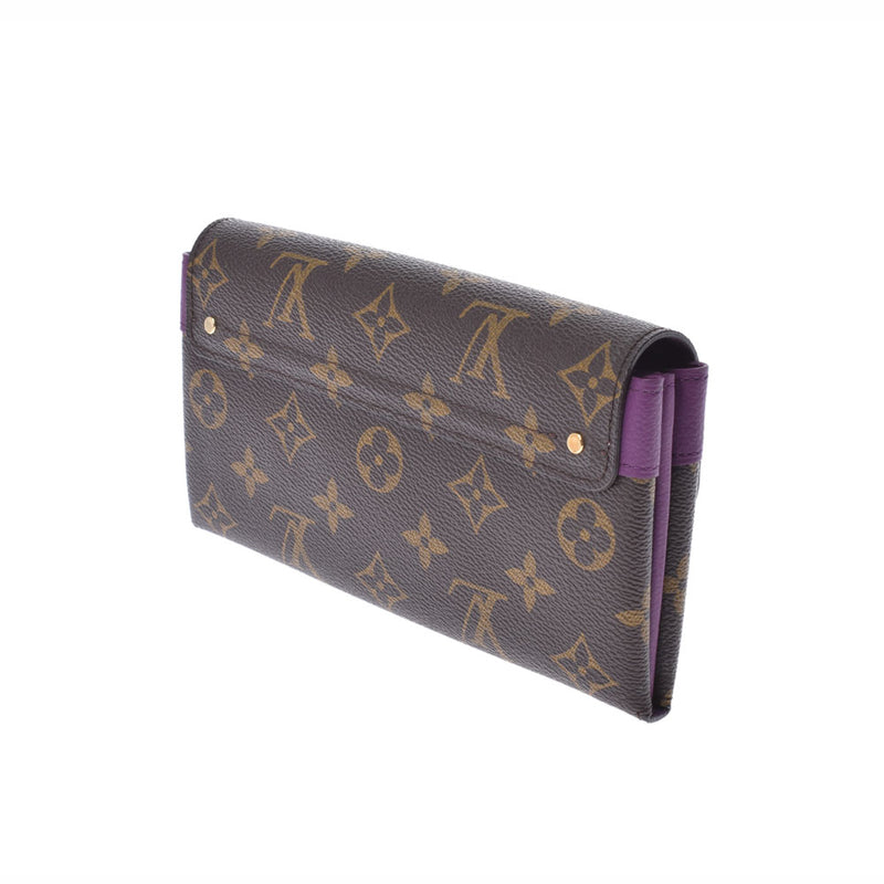 路易威顿路易斯·维顿（Louis Vuitton）Monogry Portofoyille Elise Methist（Purple）M60576女士会标帆布长钱包，二手Ginzo