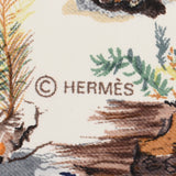 HERMES Hermes Care 90 Mushroom pattern Navy/White Ladies Silk 100 % Scarf A Rank used Ginzo