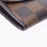 LOUIS VUITTON Louis Vuitton Damier Portofoyu Yemily Brown N63019 Ladies Dami Cambus Wallet B Rank Used Ginzo