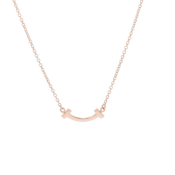 Tiffany & Co. Tiffany T Smile Mini Ladies K18PG/Diamond Necklace A Rank used Ginzo
