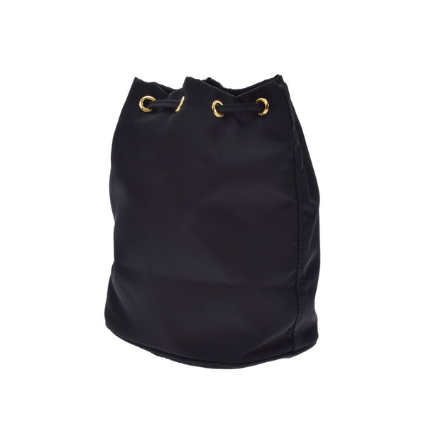 Prada Prada Black Gold Bracket Ladies Nylon Pouch A等级使用Ginzo