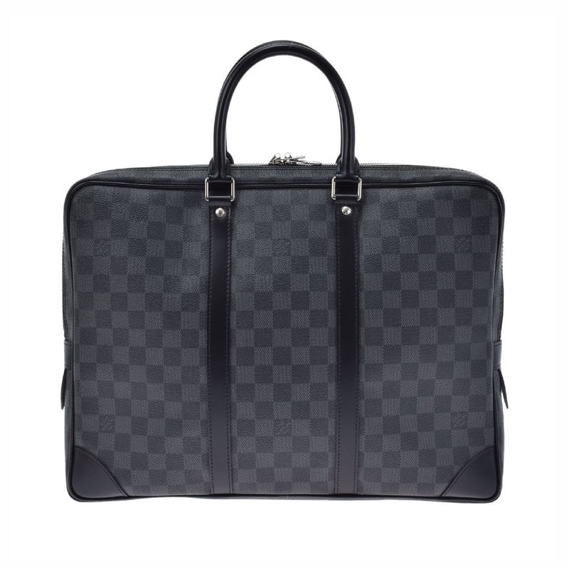 LOUIS VUITTON Louis Vuitton Porto Documan Voi Yage Old Black N41125 Men's Damier Graphit Canvas Business Bag A Rank used Ginzo