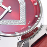 LOUIS VUITTON Louis Vuitton Tambul Heart Diamond 12P Diamond Pom Damur Q1314 Ladies SS/Leather Watch Automatic Diamond/Red Dial AB Rank Used Ginzo