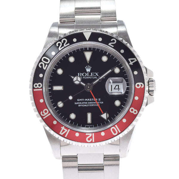 ROLEX Rolex GMT Master 2 Black/Red bezel Only Switzerland 16710 Men's SS Watch Automatic Black Dial A Rank Used Ginzo