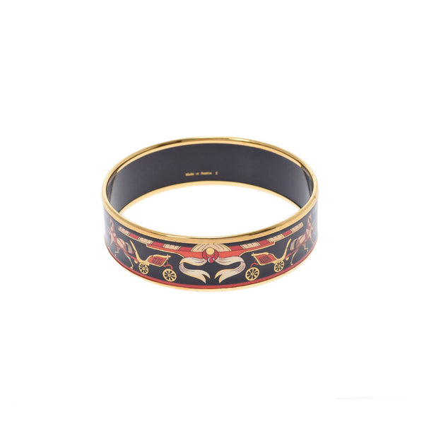 [Summer Selection] Ginzo Used HERMES [Hermes] Emaille GM carriage pattern Bangle/GP unisex