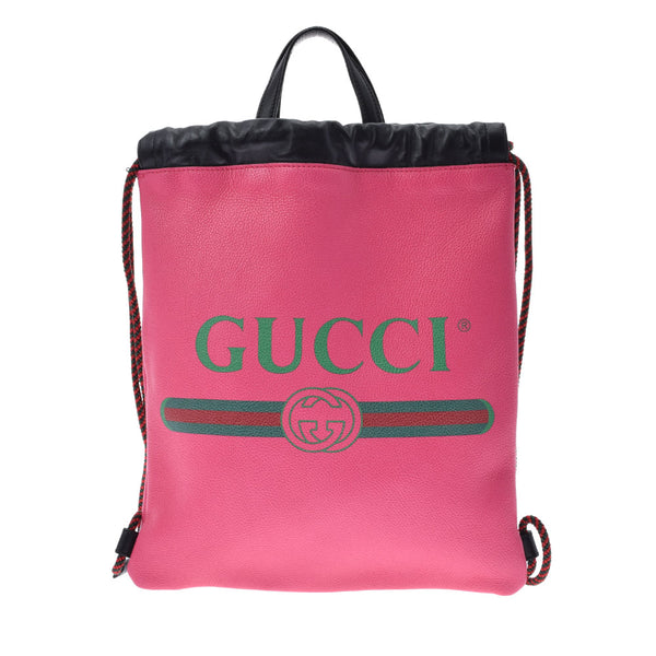 Gucci Gucci滚动背包2way粉红色523586男孩弯曲背包daypack a级使用ginzo