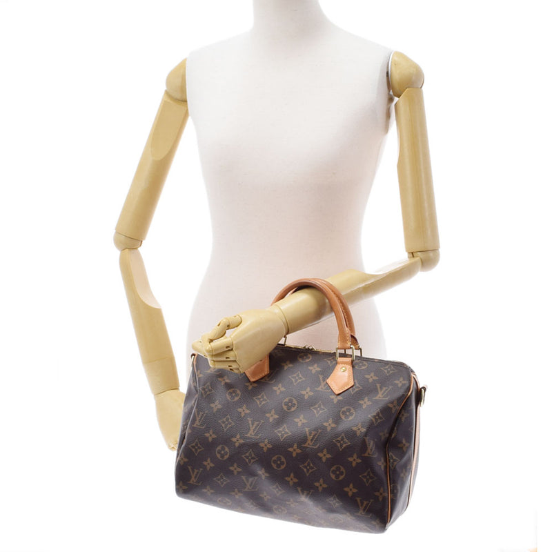 LOUIS VUITTON Louis Vuitton Monogram Speedy Bandriere 30 Brown M41112 Unisex Monogram Canvas Handbag B Rank used Ginzo