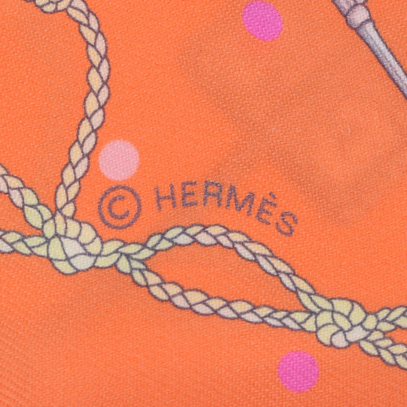 HERMES エルメス ツイリー オレンジ レディース シルク100％ スカーフ Aランク 中古 銀蔵