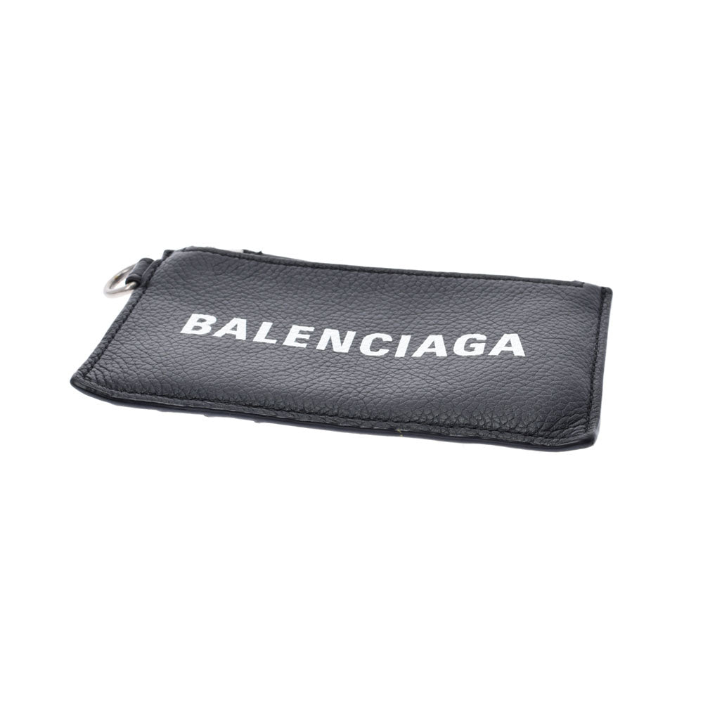 BALENCIAGA バレンシアガ CASHカードケース付きキーリング 財布 バレンシアガCASH キーリング付き 黒 ユニセックス レザー カード