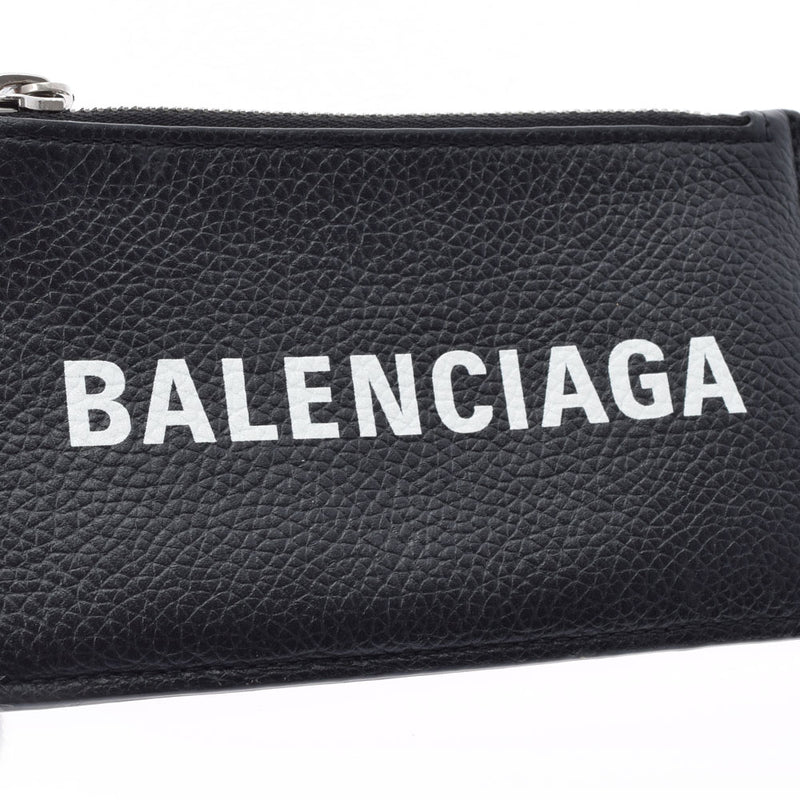 BALENCIAGA バレンシアガ CASH キーリング付き 黒 594548 ユニセックス レザー カードケース Bランク 中古 銀蔵