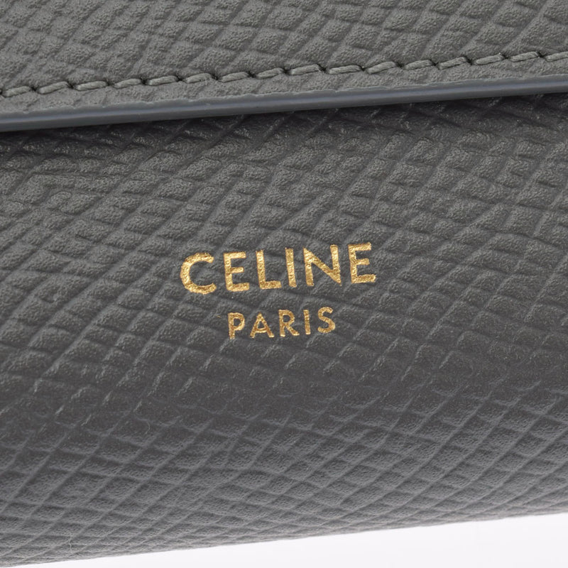 CELINE セリーヌ ミニウォレット グレー 10B573BEL.10DC レディース カーフ 三つ折り財布 Aランク 中古 銀蔵