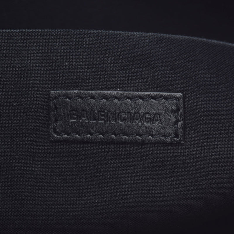 BALENCIAGA バレンシアガ ネイビークリップM 黒 373834 ユニセックス キャンバス カーフ クラッチバッグ ABランク 中古 銀蔵