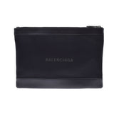 BALENCIAGA バレンシアガ ネイビークリップM 黒 373834 ユニセックス キャンバス カーフ クラッチバッグ ABランク 中古 銀蔵