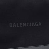 BALENCIAGA バレンシアガ ネイビークリップM 黒 373834 ユニセックス キャンバス カーフ クラッチバッグ ABランク 中古 銀蔵