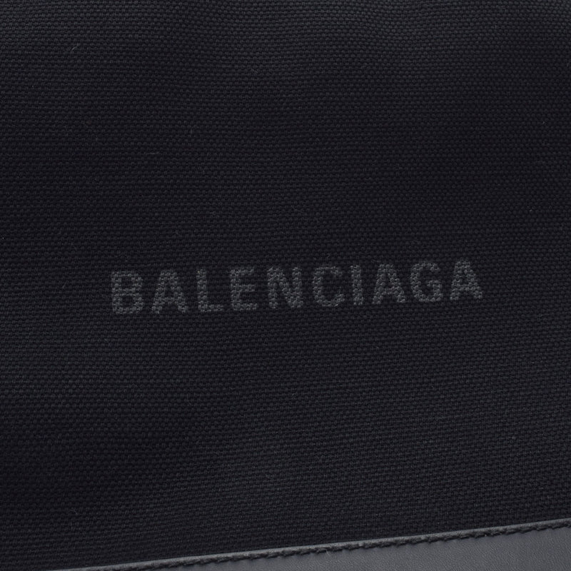 BALENCIAGA バレンシアガ ネイビークリップM 黒 373834 ユニセックス キャンバス カーフ クラッチバッグ ABランク 中古 銀蔵