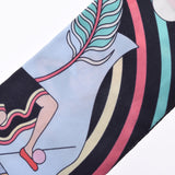 HERMES エルメス ツイリー CARRES VOLANTS ノワール/シエル/マルチカラー レディース シルク100％ スカーフ Aランク 中古 銀蔵