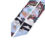 HERMES エルメス ツイリー CARRES VOLANTS ノワール/シエル/マルチカラー レディース シルク100％ スカーフ Aランク 中古 銀蔵
