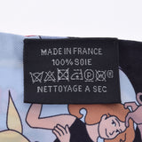 HERMES エルメス ツイリー CARRES VOLANTS ノワール/シエル/マルチカラー レディース シルク100％ スカーフ Aランク 中古 銀蔵
