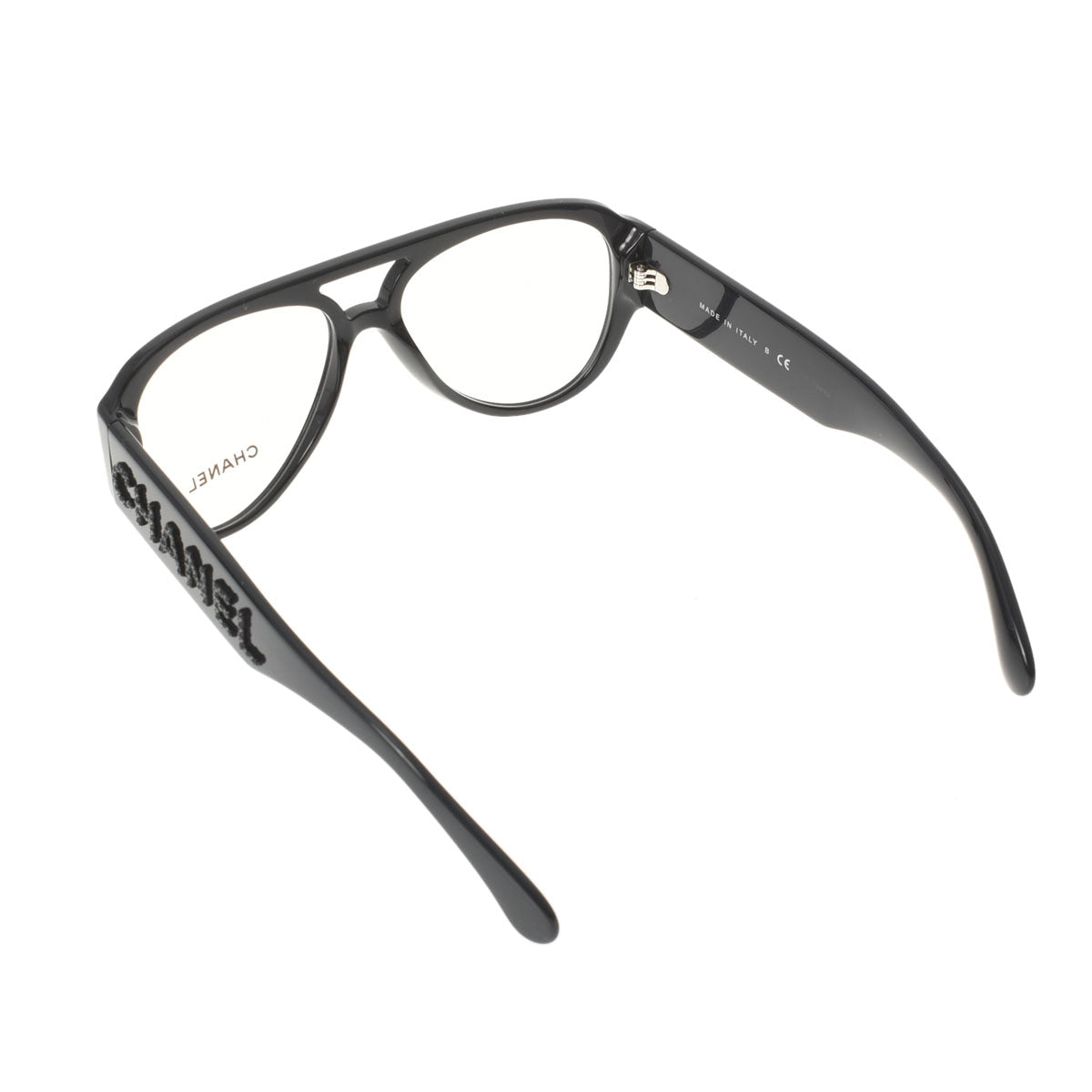 シャネルラインストーン 紺 ユニセックス メガネ 3397B CHANEL 中古 