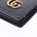 GUCCI グッチ GGマーモント 黒 428737 ユニセックス レザー カードケース Aランク 中古 銀蔵