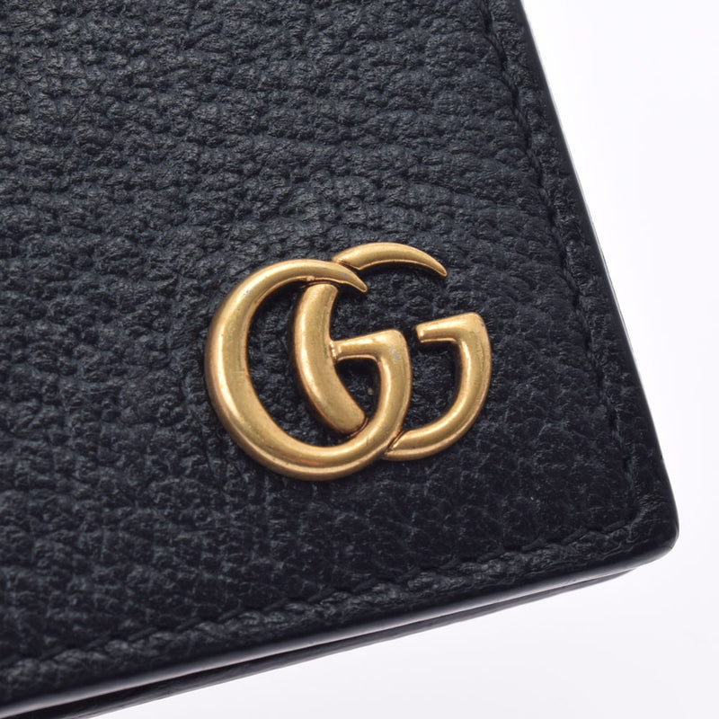 GUCCI グッチ GGマーモント 黒 428737 ユニセックス レザー カードケース Aランク 中古 銀蔵