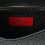 Valentino ヴァレンチノ ロックスタッズ スモール クロスボディ ブラック シルバー金具 レディース グレインカーフレザー メタル ショルダーバッグ Aランク 中古 銀蔵