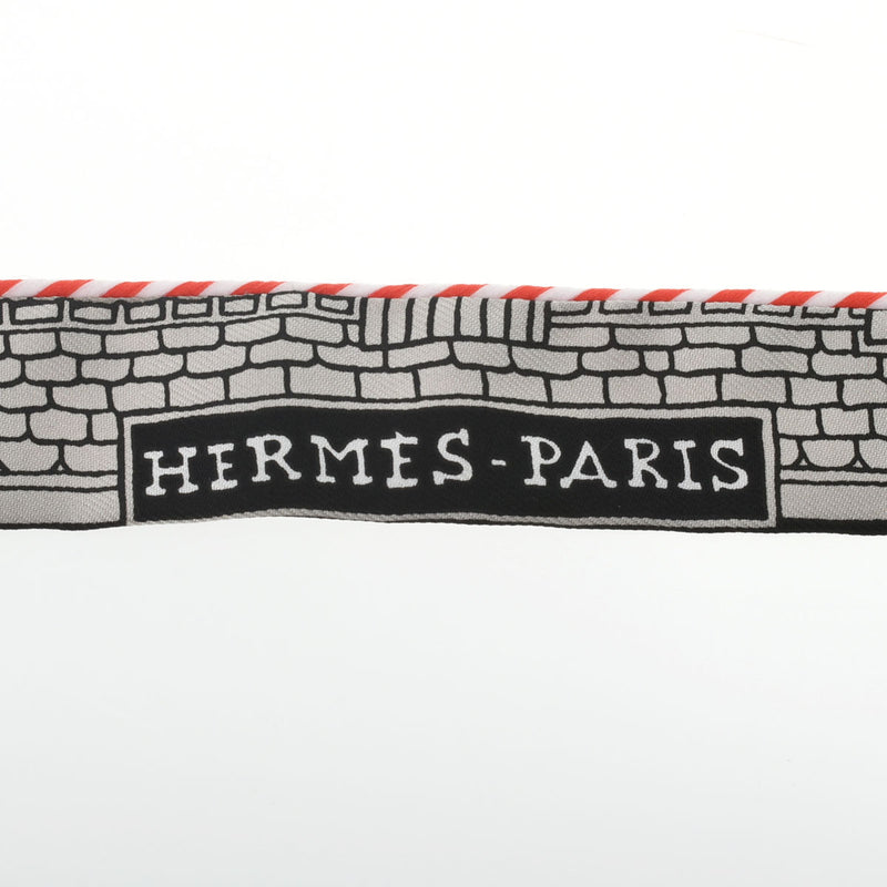 HERMES エルメス ツイリードール  キャンディ PARIS STATION グリスサンドル/オンレジ/ブラック レディース シルク100％ スカーフ 新品 銀蔵