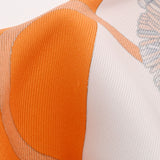 HERMES エルメス カレ90 CLIQUETIS オレンジ/グリス/ブラン 001574S レディース シルク100％ スカーフ 未使用 銀蔵