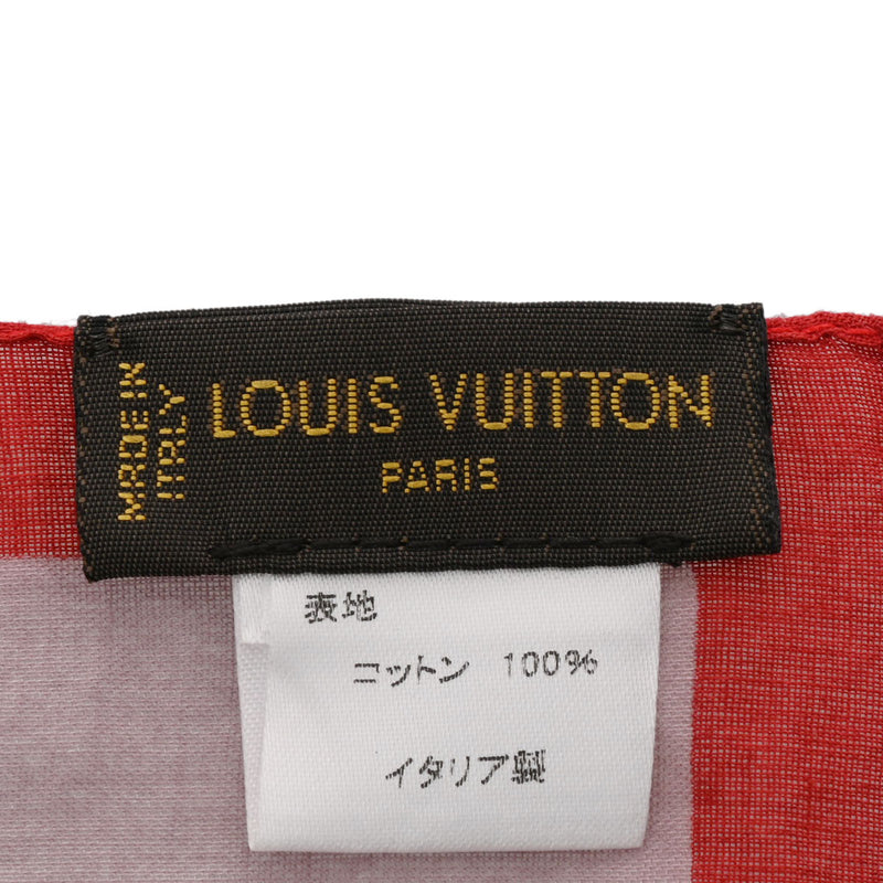 LOUIS VUITTON ルイヴィトン ピンク/レッド レディース コットン100％ スカーフ Aランク 中古 銀蔵