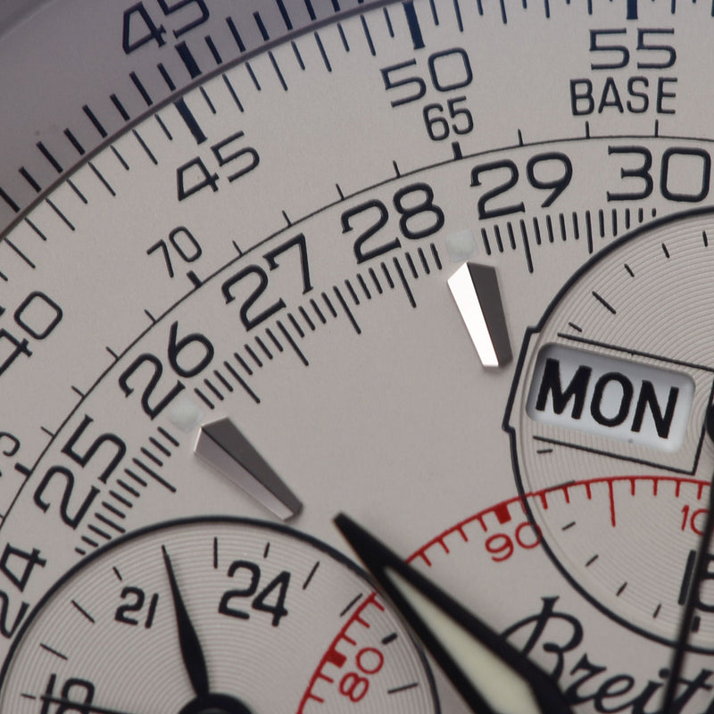 BREITLING ブライトリング モンブリラン ダトラ トリプルカレンダー クロノグラフ A21330 メンズ SS 腕時計 自動巻き ホワイト文字盤 Aランク 中古 銀蔵