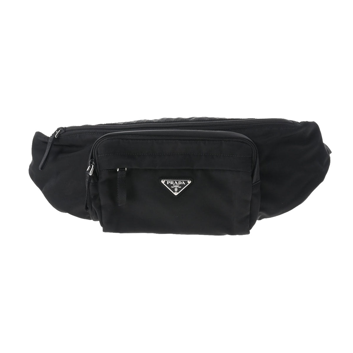 アウトレット直営店【PRADA】ナイロン ベルトバック 2VL005 プラダボディバッグ アウトレット品 黒 シルバー金具 メンズ