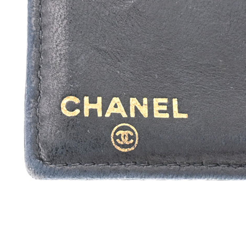 CHANEL シャネル ココマーク  ブラック ゴールド金具 レディース キャビアスキン 二つ折り財布 Bランク 中古 銀蔵