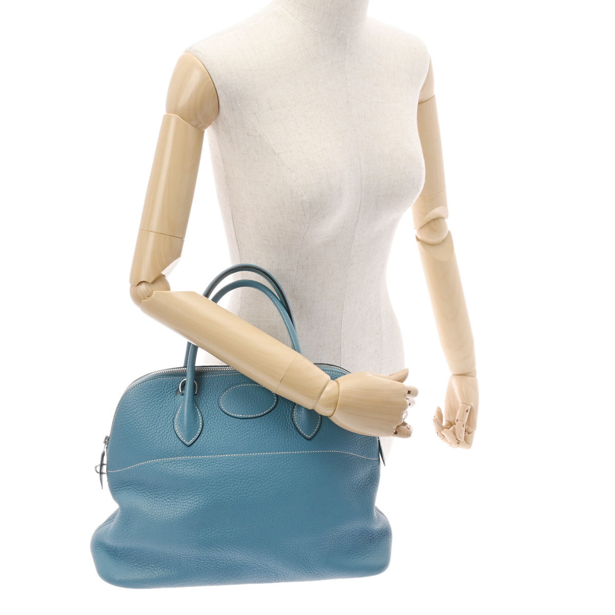 エルメスボリード37 ブルージーン シルバー金具 □I刻印(2005年頃)刻印  