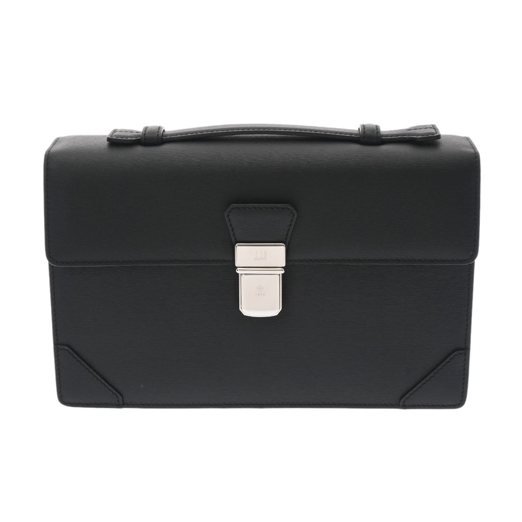 ダンヒル 黒 シルバー金具 メンズ レザー セカンドバッグ Dunhill
