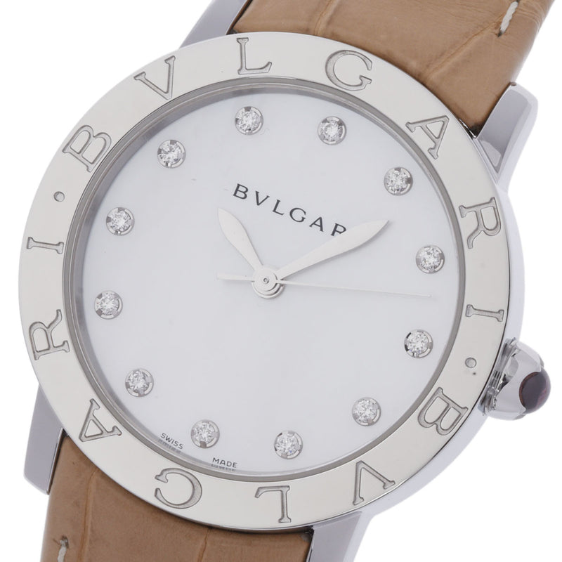 BVLGARI ブルガリ ブルガリブルガリ 33 BBL33WSL/12 ボーイズ SS/革 腕時計 自動巻き シェル文字盤 Aランク 中古 銀蔵